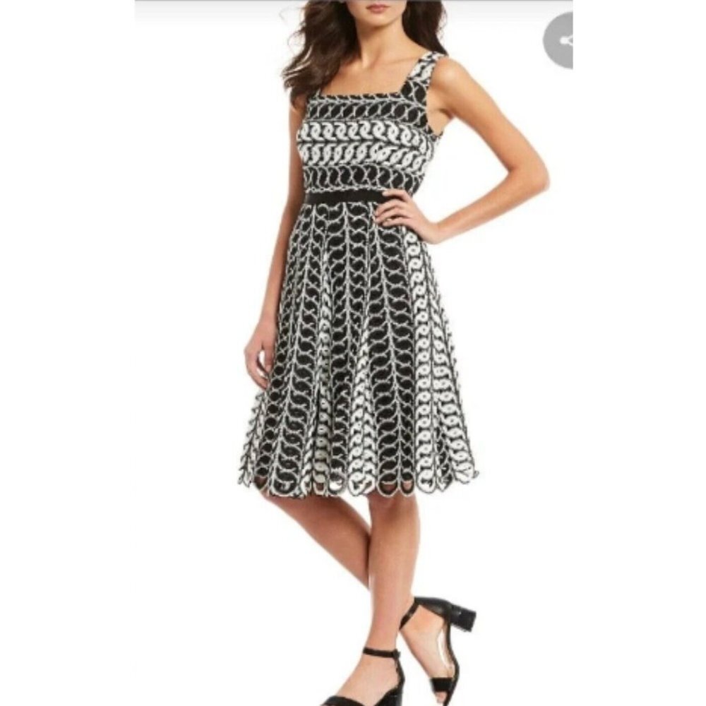 Alex Marie Dress 8 A Line Embroidered Career Church Stretch Sleeveless